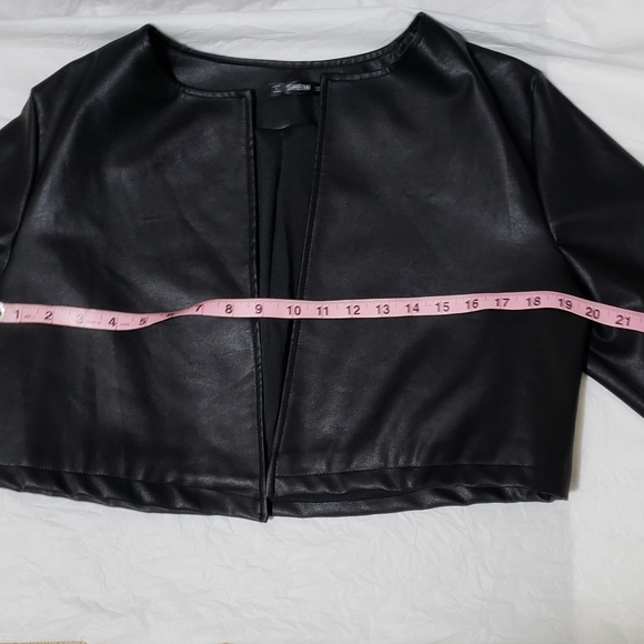 SHEIN Open Placket PU Jacket - Picture 4 of 9